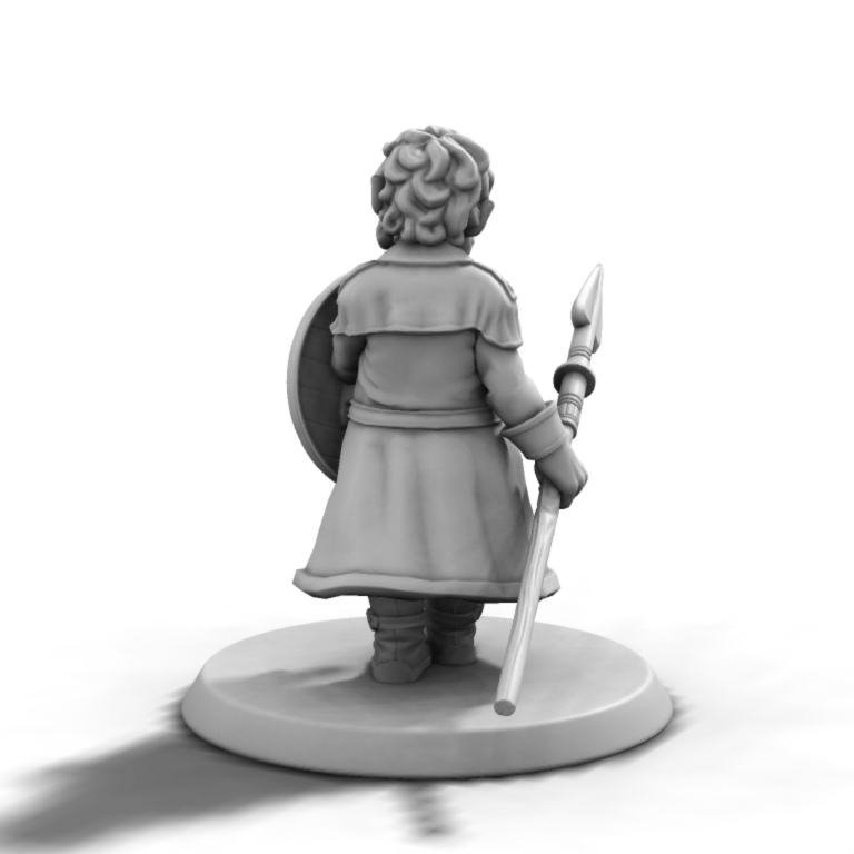 Halfling Fighter with Shield and Spear