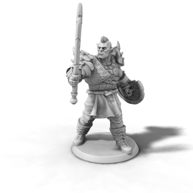 Orc Warrior with Great Sword and Shield