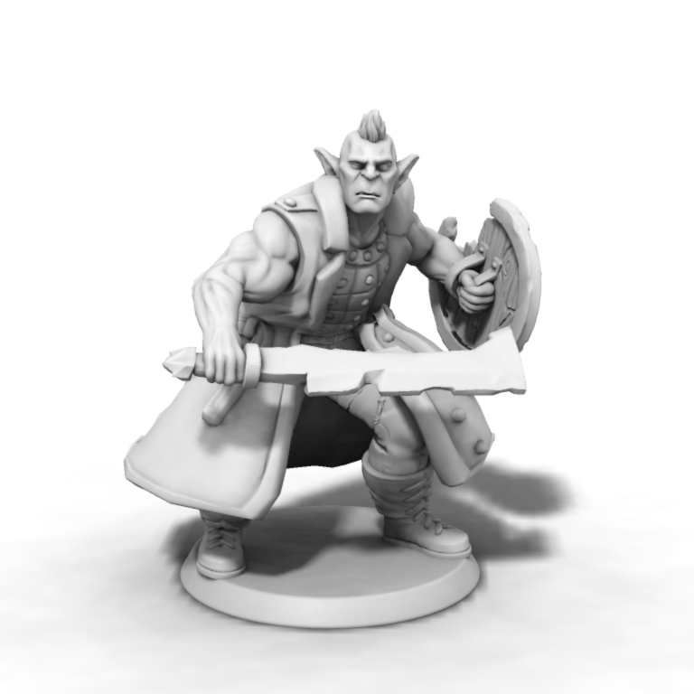 Orc Warrior with Sword and Shield